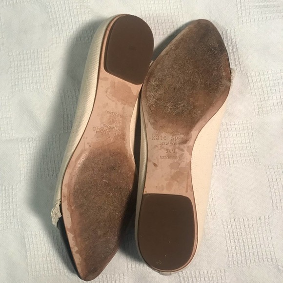 Kate Spade Natural & Black Cap Toe Nelly Flats 9.5 - Picture 5 of 6
